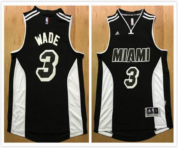 Miami Heat 3 Dwyane Wade Black NBA basketball Jerseys