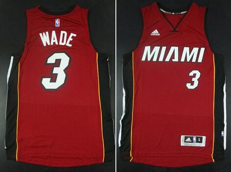 Miami Heat 3 Dwyane Wade Stitched red adidas men nba basketball jerseys