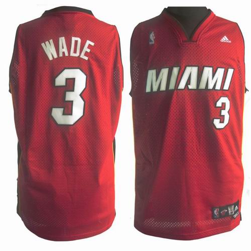 Miami Heat 3 Dwyane Wade Swingman Stitched Red adidas men nba basketball jerseys