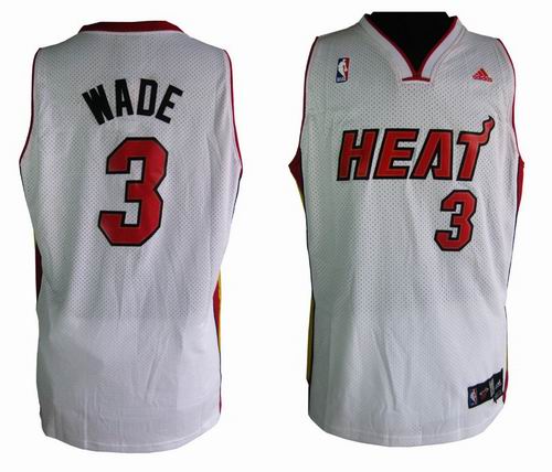 Miami Heat 3 Dwyane Wade Swingman Stitched White adidas men nba basketball jerseys