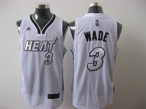 Miami Heat 3 Dwyane Wade white  adidas men nba basketball jerseys