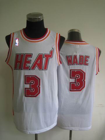 Miami Heat 3 Dwyane Wade white adidas men nba basketball jerseys