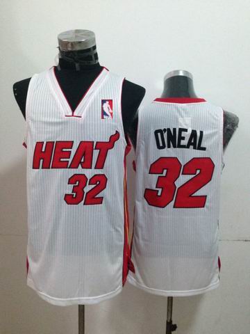 Miami Heat 32 Shaquille O'neal  white adidas men nba basketball jersey