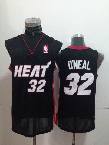 Miami Heat 32 Shaquille O'neal black adidas men nba basketball jerseys