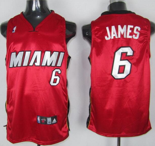 Miami Heat 6 James Red adidas men nba basketball jerseys