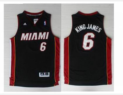 Miami Heat 6 King James black adidas men nba basketball jerseys