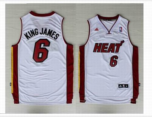 Miami Heat 6 King James white adidas men nba basketball jerseys