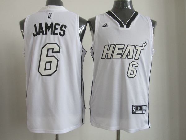 Miami Heat 6 LeBron James White nba Jersey