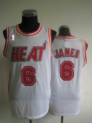 Miami Heat 6 LeBron James new white adidas men nba basketball jersey