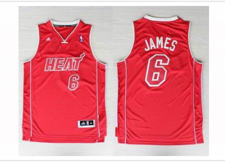 Miami Heat 6 LeBron James orange adidas men nba basketball jerseys