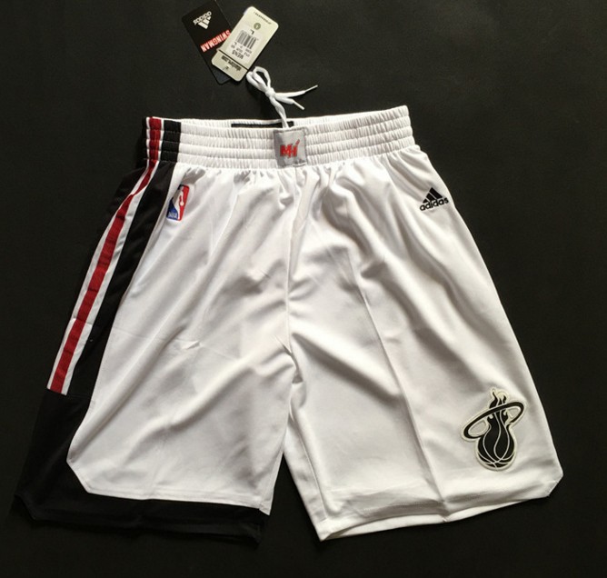 Miami Heat white black nba shorts