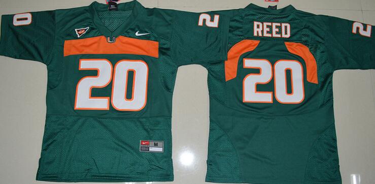 Miami Hurricanes 20 Ed Reed green men NCAA college Football Jerseys