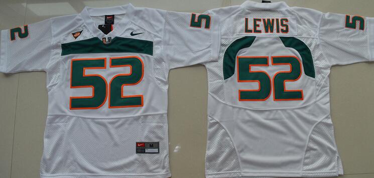 Miami Hurricanes 52 Ray Lewis white men NCAA college Football Jerseys