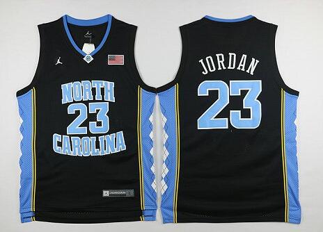 Michael Jordan North Carolina #23 Black Basketball Jersey