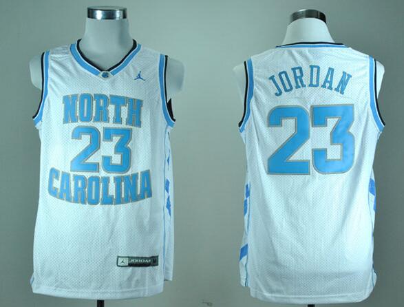 Michael Jordan North Carolina Tar Heels #23 White Basketball Jerseys