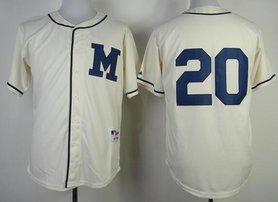 Milwaukee Brewers 20 Jonathan Lucroy beige men baseball MLB Jerseys