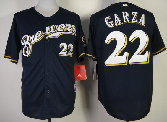 Milwaukee Brewers 22 Matt Garza Dark Blue mlb baseball jerseys