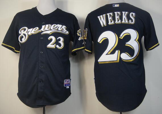 Milwaukee Brewers 23 Weeks blue men baseball mlb jerseys