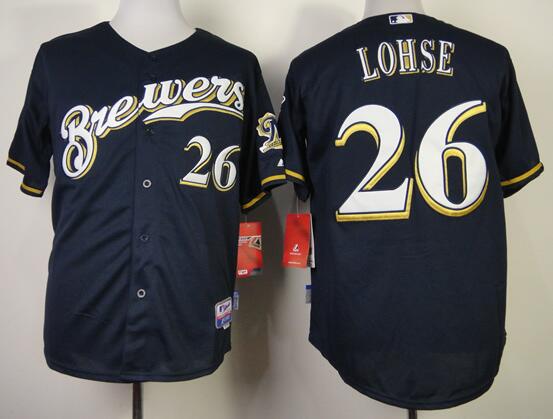 Milwaukee Brewers 26 Kyle Lohse blue mlb baseball jerseys