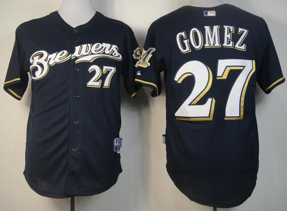 Milwaukee Brewers 27 GOMEZ blue men baseball Jerseys