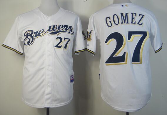 Milwaukee Brewers 27 GOMEZ white men mlb baseball jerseys