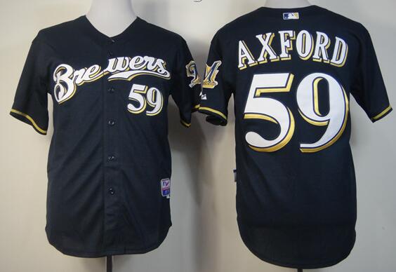 Milwaukee Brewers 59 John Axford Blue men baseball mlb Jersey