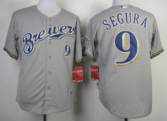 Milwaukee Brewers 9 Jean Segura gray men baseball MLB Jerseys