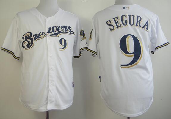 Milwaukee Brewers 9 Jean Segura white men baseball MLB Jerseys