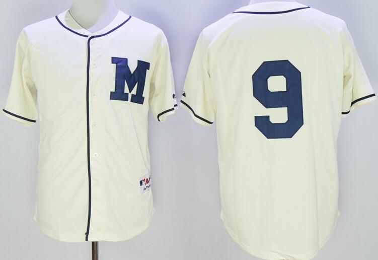 Milwaukee Brewers 9 SEGURA beige men baseball mlb Jerseys