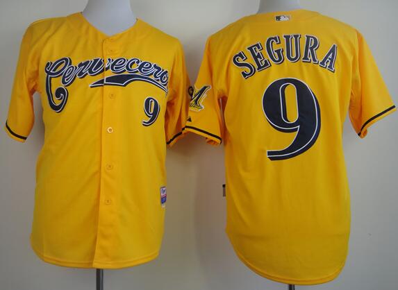 Milwaukee Brewers 9 Segura Cerveceros Cool Base men Authentic baseball mlb Jersey