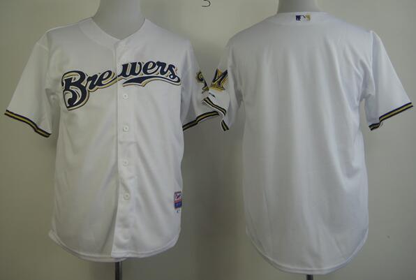 Milwaukee Brewers Blank white men baseball mlb Jerseys