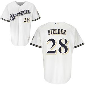 Milwaukee Brewers Fielder 28 white men baseball mlb jersey