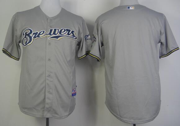 Milwaukee Brewers blank gray men baseball mlb Jersey