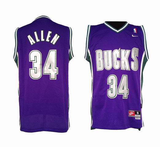 Milwaukee Bucks 34 Ray Allen purple Adidas men nba basketball Jerseys