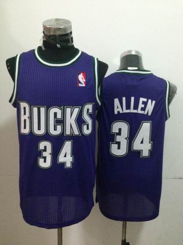 Milwaukee Bucks 34 Ray Allen purple Adidas men nba basketball Jerseys