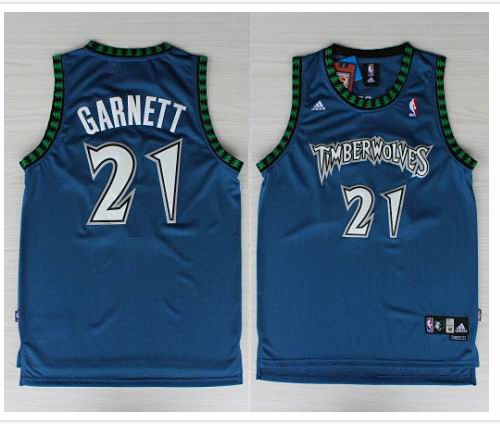 Minnesota Timberwolves 21 Kevin Garnett blue Adidas men nba basketball Jerseys