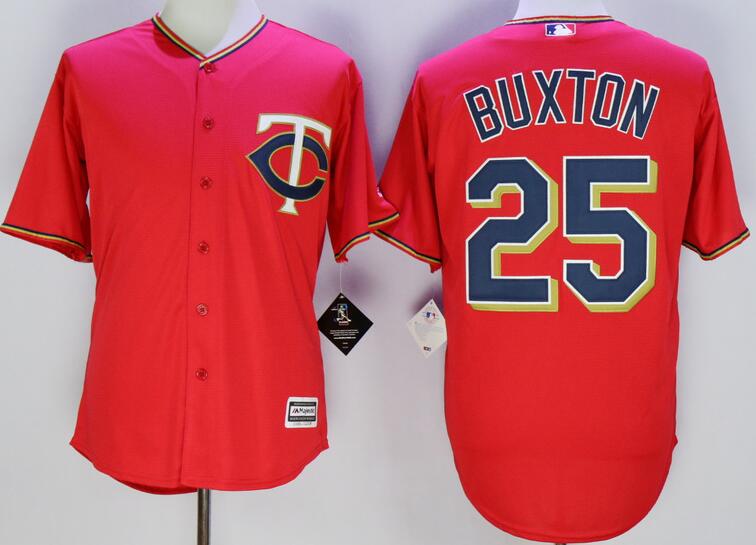 Minnesota Twins 25 Byron Buxton red throwback men baseball mlb jersey