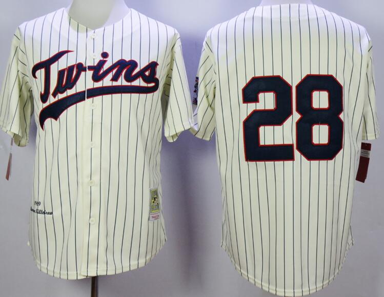 Minnesota Twins 28 Bert Blyleven MLB beige Throwback baseball jerseys