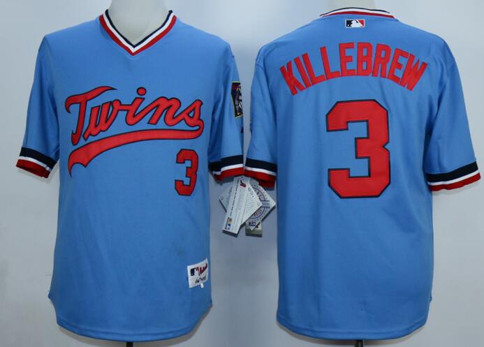 Minnesota Twins 3 Harmon Killebrew Blue men baseball mlb jersey