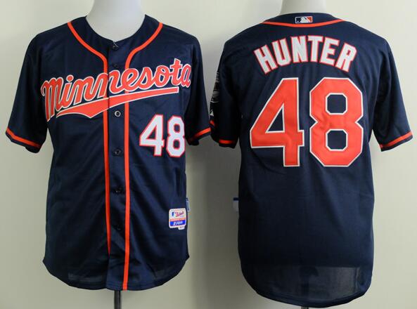 Minnesota Twins 48 Torii Hunter dark blue men baseball mlb jersey