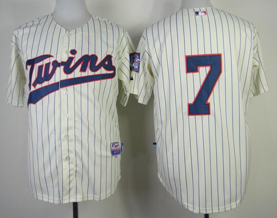 Minnesota Twins 7 Joe Mauer white men baseball mlb jerseys