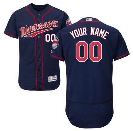 Minnesota Twins Majestic Alternate Navy Flex Base Authentic Collection Custom Jersey