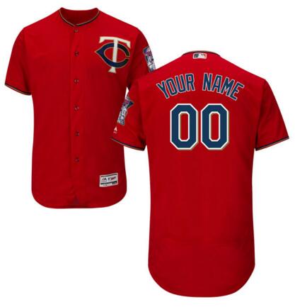 Minnesota Twins Majestic Alternate red Flex Base Authentic Collection Custom Jersey