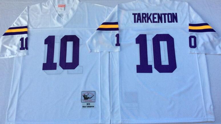 Minnesota Vikings 10 Fran Tarkenton White Throwback men nfl football Jerseys