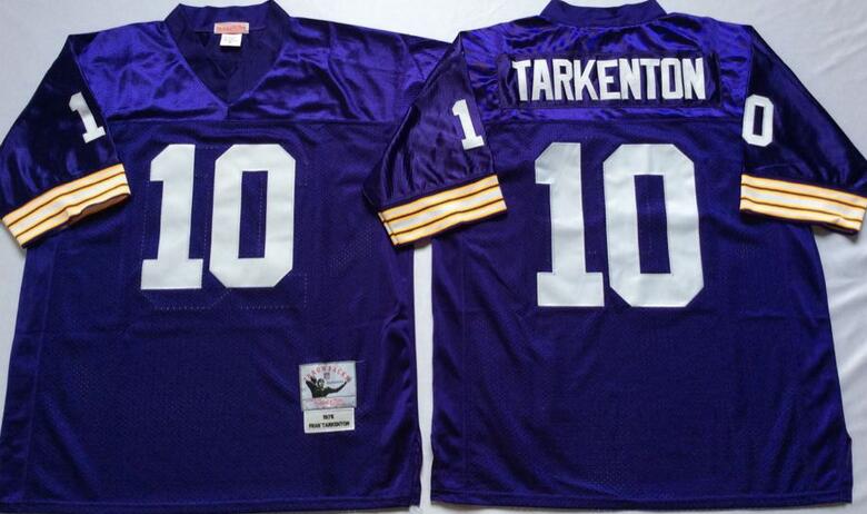 Minnesota Vikings 10 Fran Tarkenton purple Throwback men nfl football Jerseys