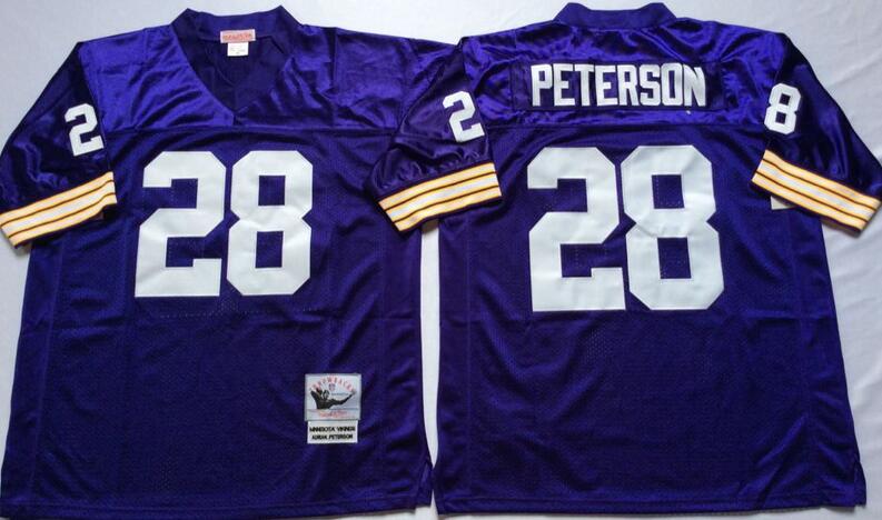 Minnesota Vikings 28 Adrian Peterson purple Throwback men nfl football Jerseys