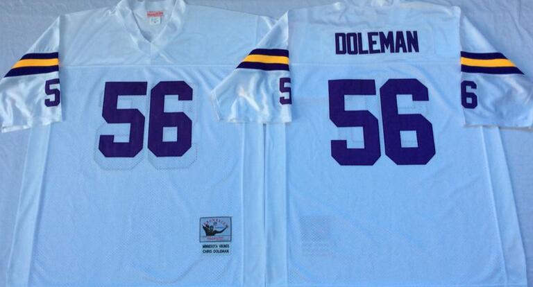 Minnesota Vikings 56 Chris Doleman White Throwback men nfl football Jerseys