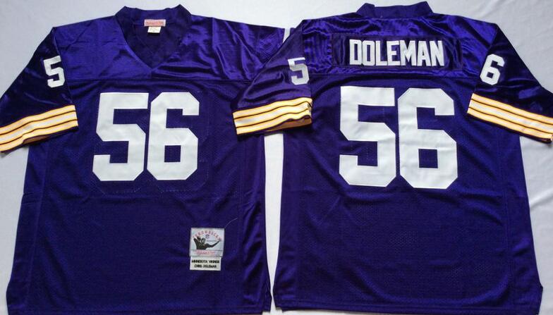 Minnesota Vikings 56 Chris Doleman purple Throwback men nfl football Jerseys