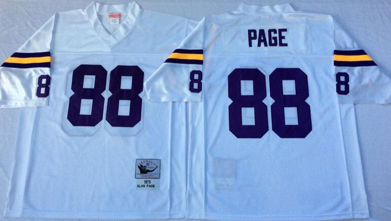 Minnesota Vikings 93 Alan Page white Throwback men nfl football Jerseys