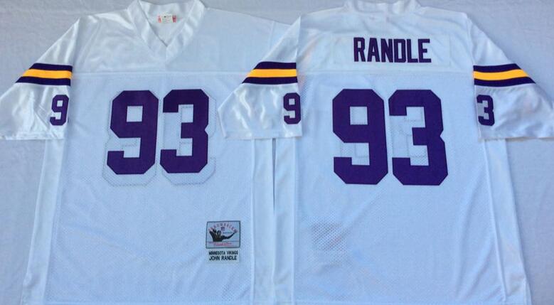 Minnesota Vikings 93 randle  White Throwback men nfl football Jersey